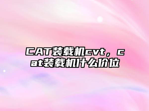 CAT裝載機cvt，cat裝載機什么價位