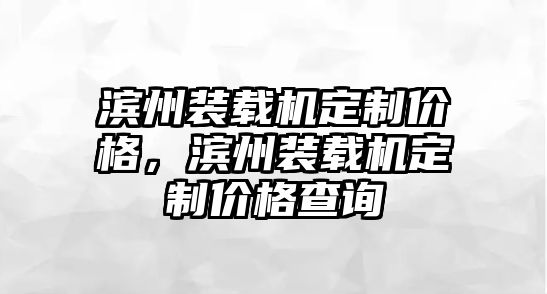 濱州裝載機定制價格，濱州裝載機定制價格查詢