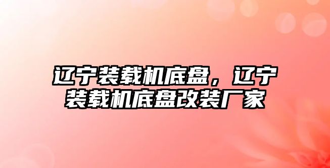 遼寧裝載機底盤，遼寧裝載機底盤改裝廠家