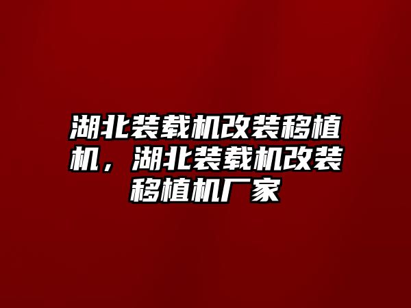 湖北裝載機(jī)改裝移植機(jī)，湖北裝載機(jī)改裝移植機(jī)廠家