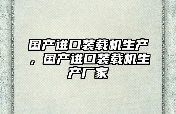 國產進口裝載機生產，國產進口裝載機生產廠家