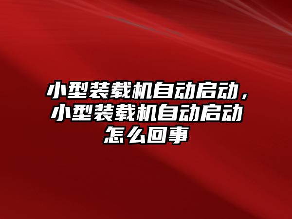 小型裝載機自動啟動，小型裝載機自動啟動怎么回事