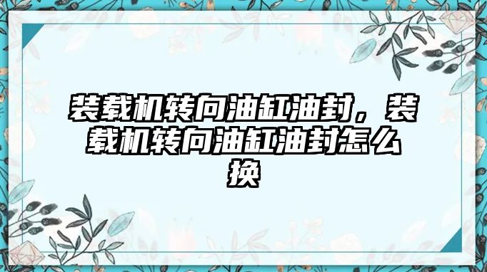 裝載機轉向油缸油封，裝載機轉向油缸油封怎么換