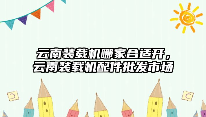 云南裝載機哪家合適開，云南裝載機配件批發市場