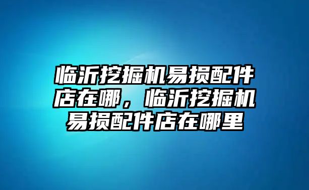 臨沂挖掘機(jī)易損配件店在哪，臨沂挖掘機(jī)易損配件店在哪里