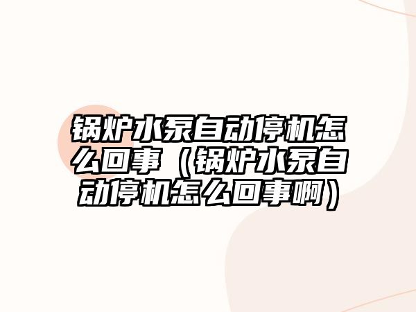 鍋爐水泵自動停機怎么回事（鍋爐水泵自動停機怎么回事?。?/>	
								</i>
								<p class=