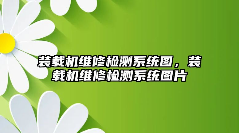 裝載機維修檢測系統圖，裝載機維修檢測系統圖片