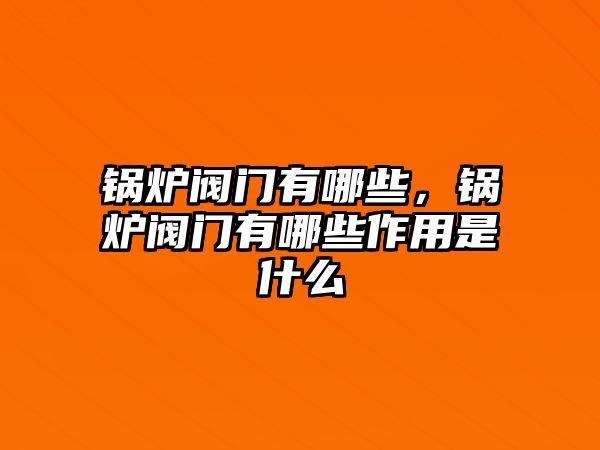 鍋爐閥門有哪些，鍋爐閥門有哪些作用是什么