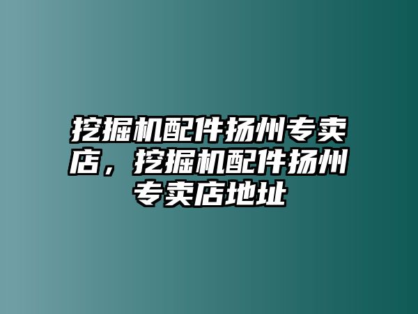 挖掘機配件揚州專賣店，挖掘機配件揚州專賣店地址