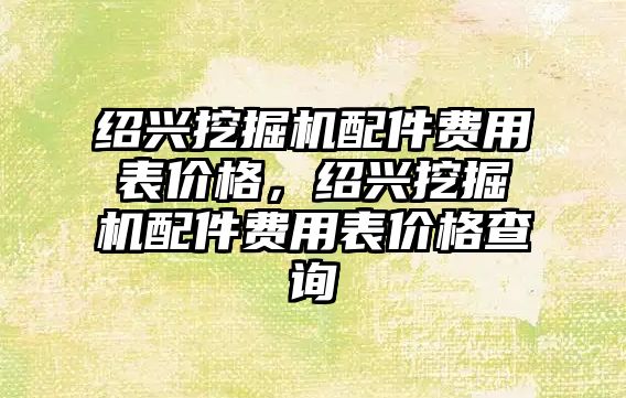 紹興挖掘機配件費用表價格，紹興挖掘機配件費用表價格查詢