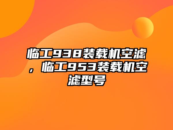 臨工938裝載機空濾，臨工953裝載機空濾型號