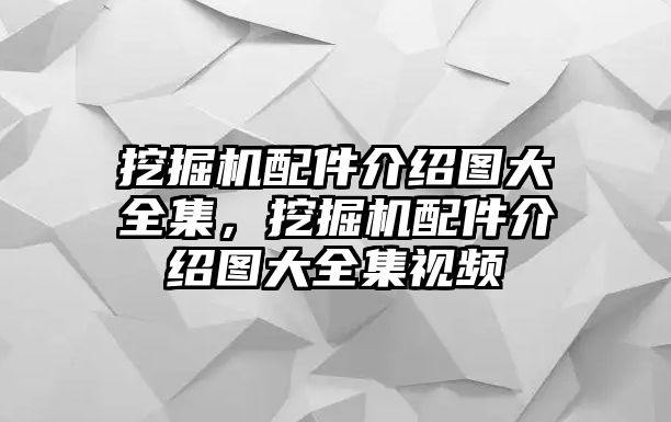 挖掘機配件介紹圖大全集，挖掘機配件介紹圖大全集視頻