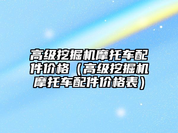 高級挖掘機摩托車配件價格（高級挖掘機摩托車配件價格表）