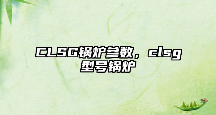 CLSG鍋爐參數(shù)，clsg型號(hào)鍋爐