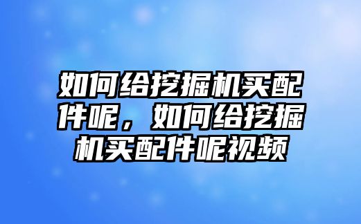 如何給挖掘機買配件呢，如何給挖掘機買配件呢視頻