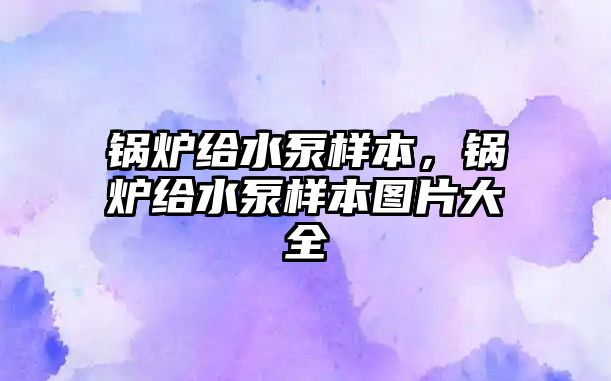 鍋爐給水泵樣本，鍋爐給水泵樣本圖片大全