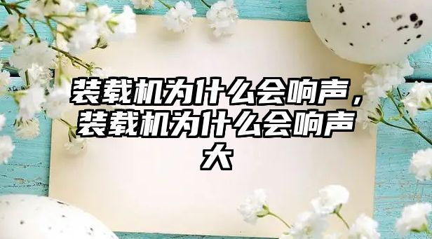 裝載機(jī)為什么會(huì)響聲，裝載機(jī)為什么會(huì)響聲大