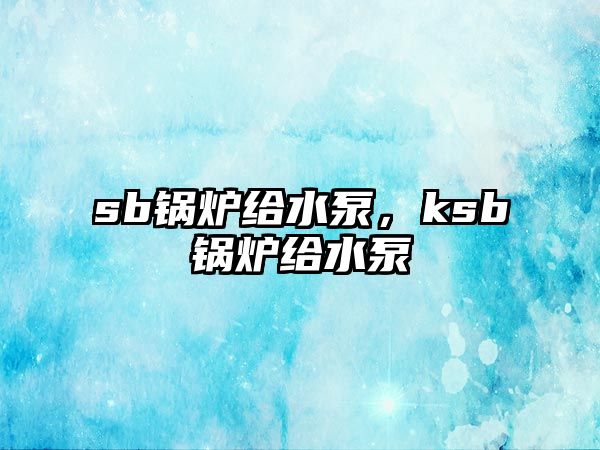 sb鍋爐給水泵，ksb鍋爐給水泵