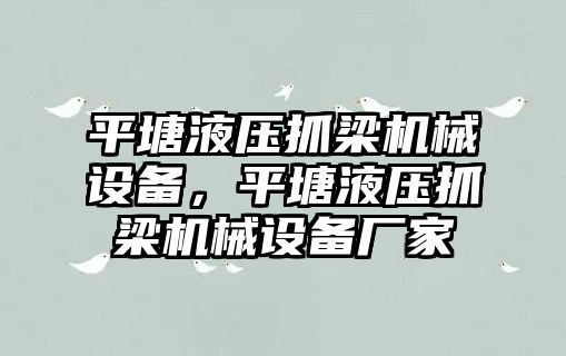 平塘液壓抓梁機械設備，平塘液壓抓梁機械設備廠家