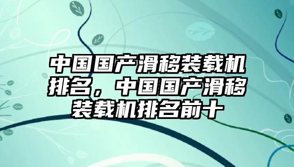 中國國產滑移裝載機排名，中國國產滑移裝載機排名前十