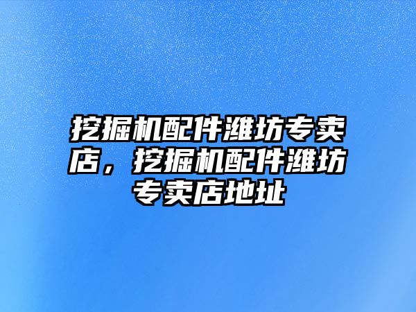 挖掘機配件濰坊專賣店，挖掘機配件濰坊專賣店地址