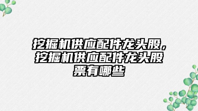 挖掘機供應配件龍頭股，挖掘機供應配件龍頭股票有哪些