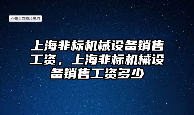 上海非標機械設備銷售工資，上海非標機械設備銷售工資多少