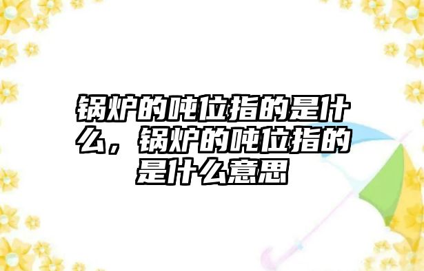 鍋爐的噸位指的是什么，鍋爐的噸位指的是什么意思