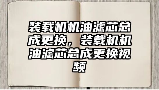 裝載機機油濾芯總成更換，裝載機機油濾芯總成更換視頻