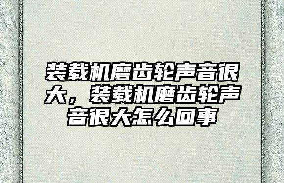 裝載機(jī)磨齒輪聲音很大，裝載機(jī)磨齒輪聲音很大怎么回事