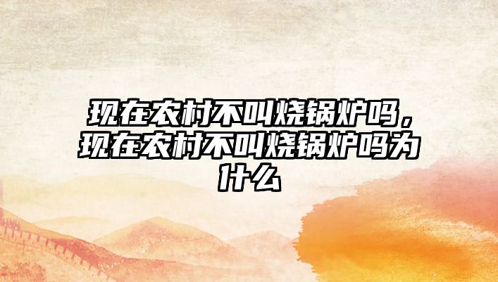 現在農村不叫燒鍋爐嗎，現在農村不叫燒鍋爐嗎為什么