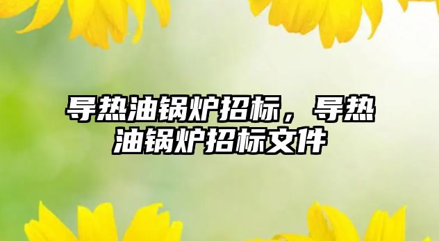 導熱油鍋爐招標，導熱油鍋爐招標文件