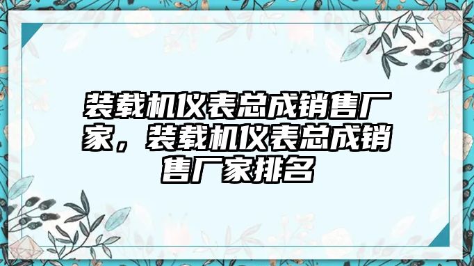 裝載機儀表總成銷售廠家，裝載機儀表總成銷售廠家排名