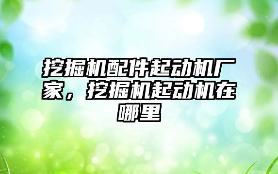 挖掘機配件起動機廠家，挖掘機起動機在哪里