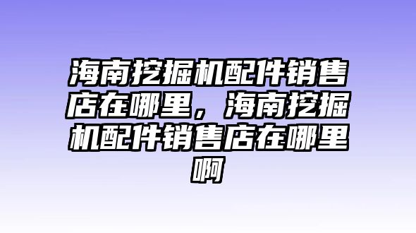 海南挖掘機配件銷售店在哪里，海南挖掘機配件銷售店在哪里啊