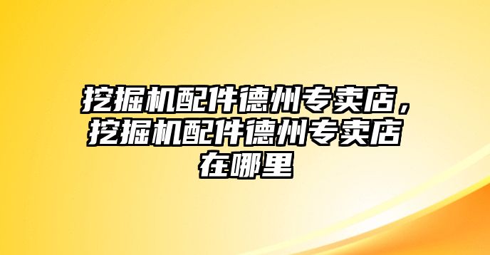 挖掘機配件德州專賣店，挖掘機配件德州專賣店在哪里