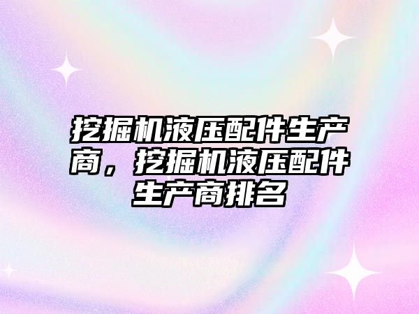 挖掘機液壓配件生產商，挖掘機液壓配件生產商排名