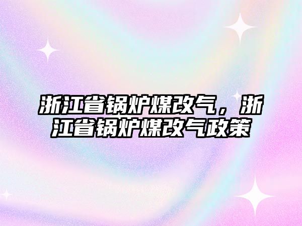 浙江省鍋爐煤改氣，浙江省鍋爐煤改氣政策