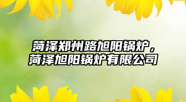 菏澤鄭州路旭陽(yáng)鍋爐，菏澤旭陽(yáng)鍋爐有限公司