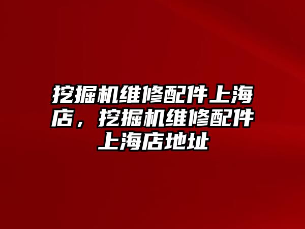 挖掘機維修配件上海店，挖掘機維修配件上海店地址