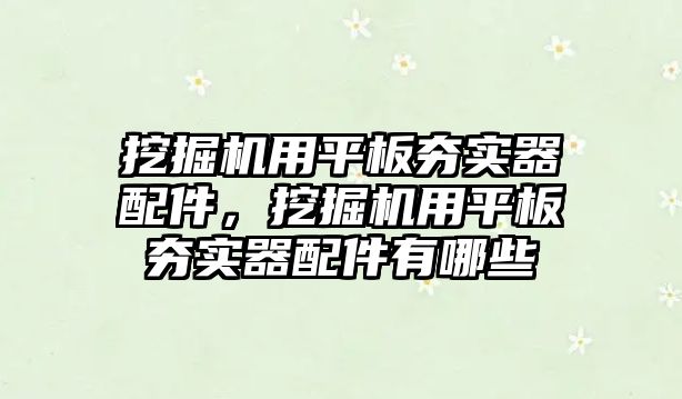 挖掘機用平板夯實器配件，挖掘機用平板夯實器配件有哪些