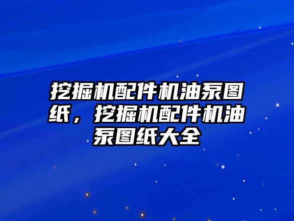 挖掘機配件機油泵圖紙，挖掘機配件機油泵圖紙大全