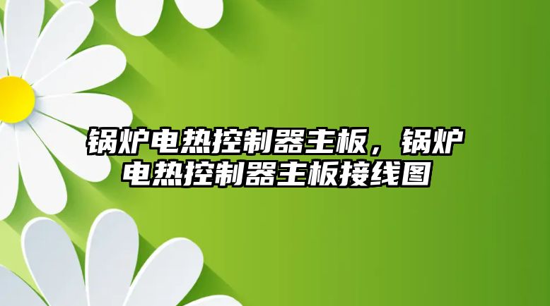 鍋爐電熱控制器主板，鍋爐電熱控制器主板接線圖