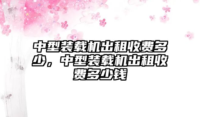 中型裝載機出租收費多少，中型裝載機出租收費多少錢