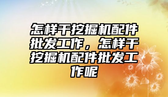 怎樣干挖掘機配件批發工作，怎樣干挖掘機配件批發工作呢