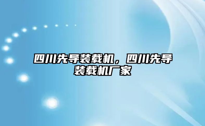 四川先導裝載機，四川先導裝載機廠家