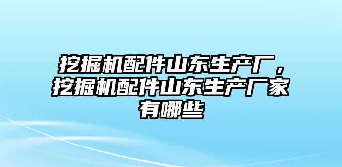 挖掘機配件山東生產廠，挖掘機配件山東生產廠家有哪些