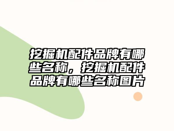 挖掘機配件品牌有哪些名稱，挖掘機配件品牌有哪些名稱圖片