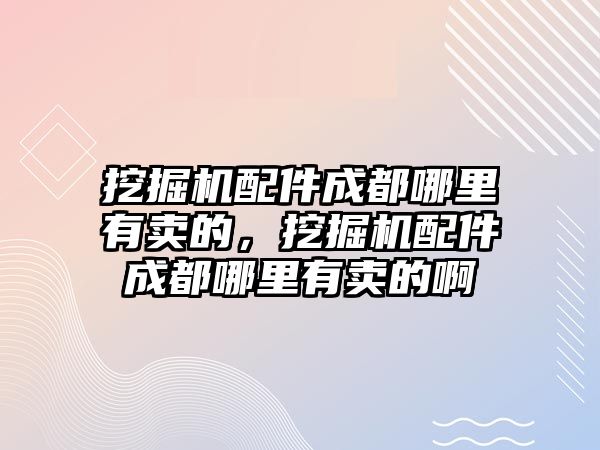 挖掘機配件成都哪里有賣的，挖掘機配件成都哪里有賣的啊