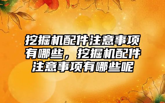 挖掘機配件注意事項有哪些，挖掘機配件注意事項有哪些呢